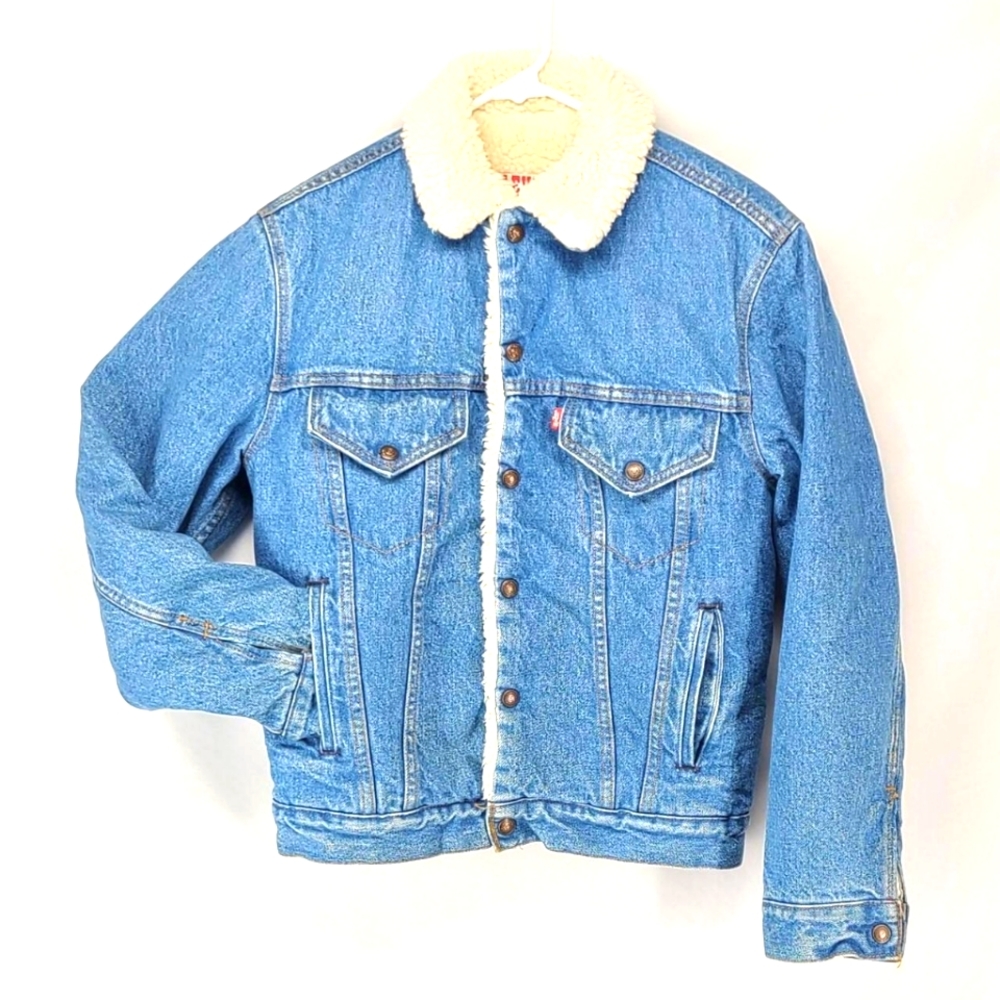 LEVI'S VINTAGE TRUCKER MEN'S BOYS DENIM RARE JACKET 34 R EXTRA SMALL, ADULT - Picture 2 of 7